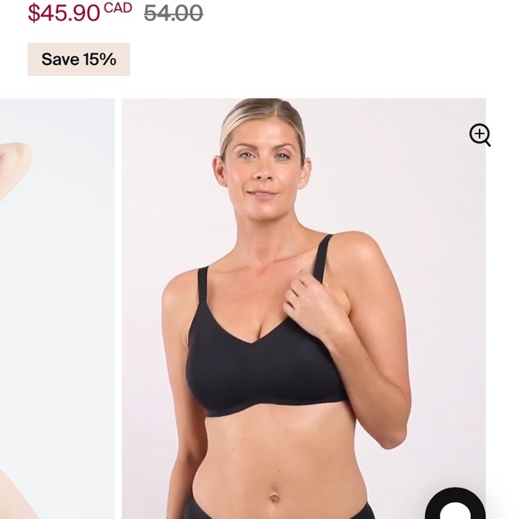 Brand new Knix wireless v-neck thin strap padded bra - sz 6 midnight - Picture 7 of 14